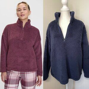 NWT Reitmans Mock Neck 1/4 Zip Sherpa Sweater M